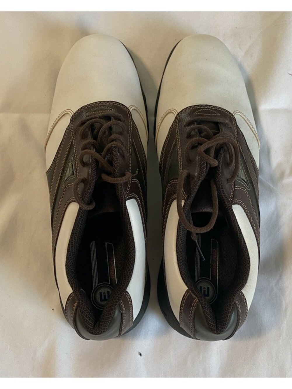 Men's ETONIC golf shoes lites plus sz 9.5 White/brown EM 6100-14